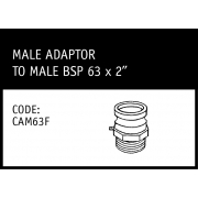 Marley Camlock Male Adaptor to Male BSP 63 x 2" - CAM63F